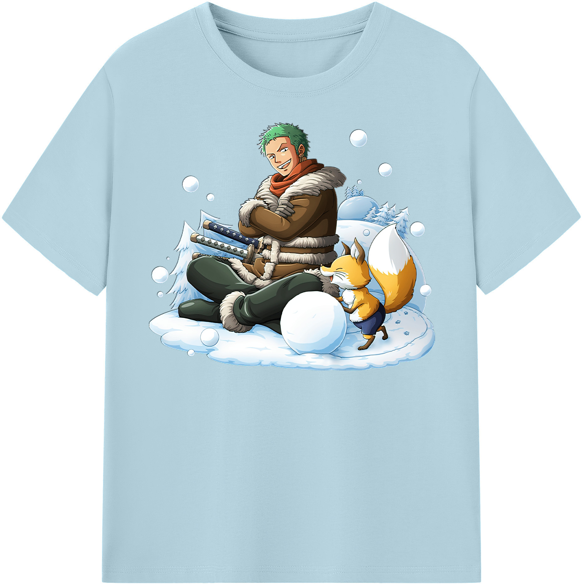 ワンピース ロロノア・ゾロ ONE PIECE Roronoa Zoro 綿100％半袖Tシャツ（フロントプリント）